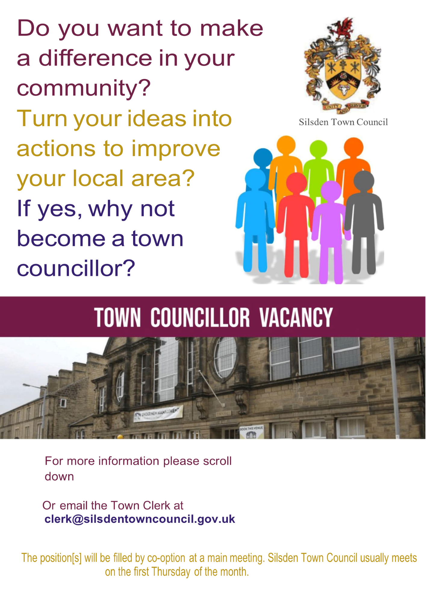Poster for new councillor clerk
